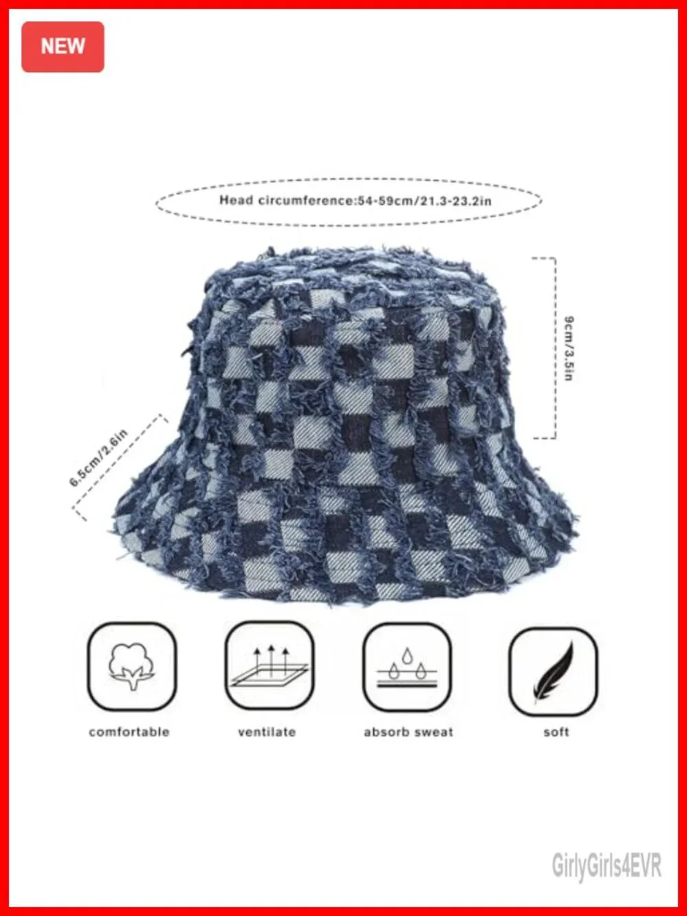 Vintage Wash Cotton Bucket Hat Checkerboard Fishermen Sun Cap